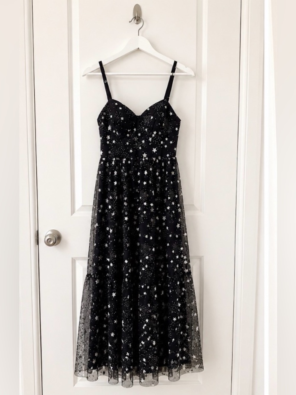Betsy Johnson celestial star tulle overlay and corset style wimsigoth  bodice - Picture 2 of 5